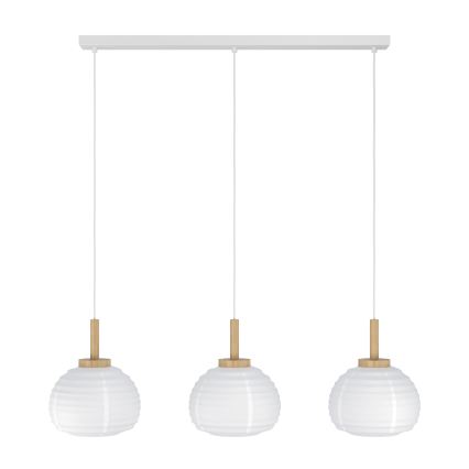 Eglo - Hanglamp aan kabel 3xE27/40W/230V wit/beige