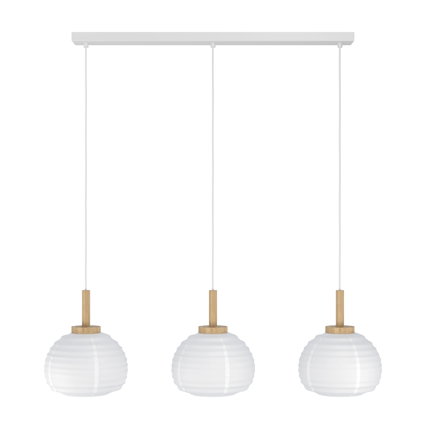 Eglo - Hanglamp aan kabel 3xE27/40W/230V wit/beige