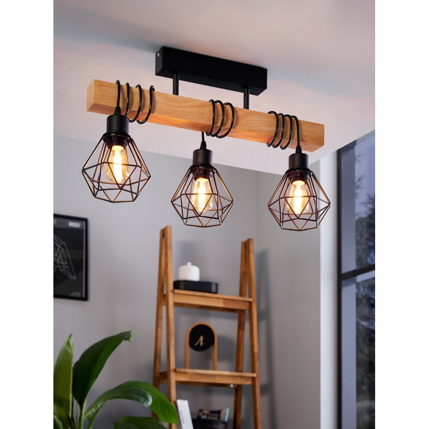 Eglo - Bevestigde hanglamp TOWNSHEND 3xE27/60W/230V