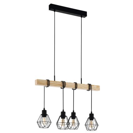 Eglo - Hanglamp aan een koord TOWNSHEND 4xE27/60W/230V