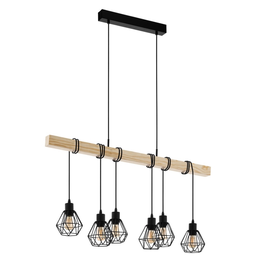 Eglo - Hanglamp aan een koord TOWNSHEND 6xE27/60W/230V