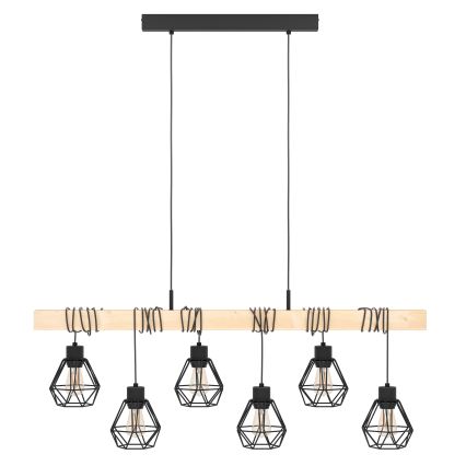 Eglo - Hanglamp aan een koord TOWNSHEND 6xE27/60W/230V