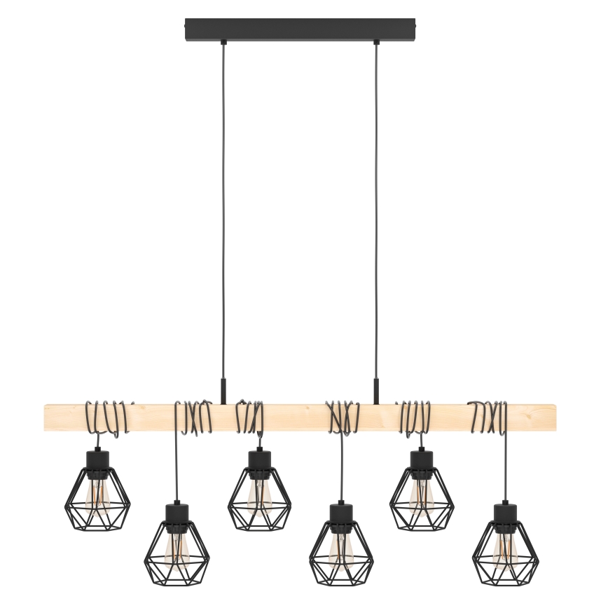 Eglo - Hanglamp aan een koord TOWNSHEND 6xE27/60W/230V