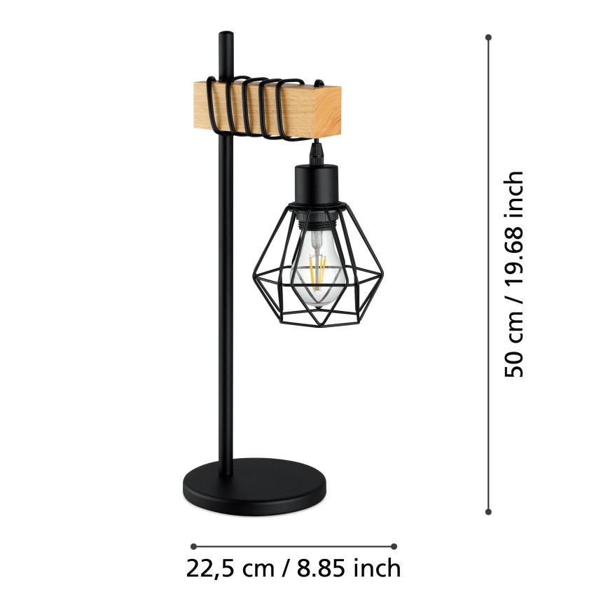 Eglo - Tafellamp TOWNSHEND 1xE27/60W/230V - FSC gecertificeerd