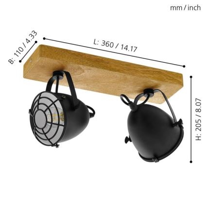 Eglo - Richtbare spot 2xE14/40W/230V