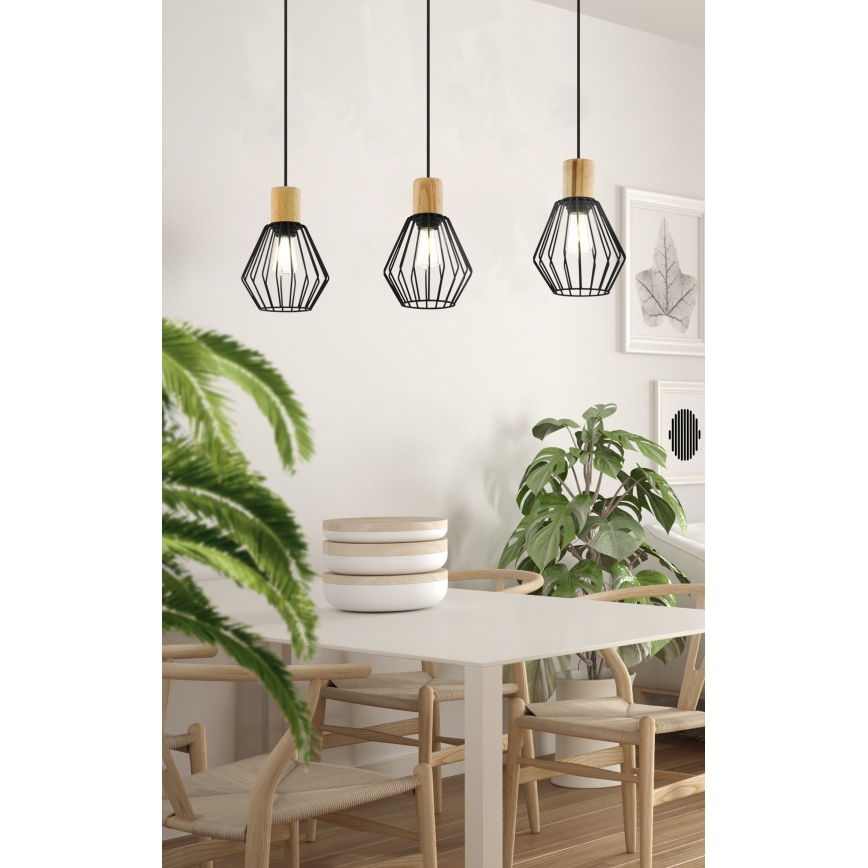 Eglo - Hanglamp aan een koord 3xE27/60W/230V