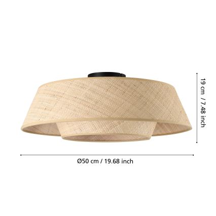 Eglo - Plafondlamp 1xE27/60W/230V rotan