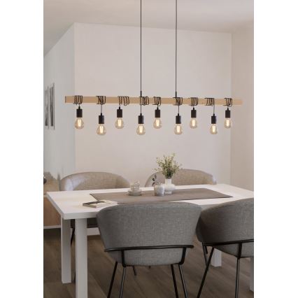 Eglo - Hanglamp aan een koord TOWNSHEND 9xE27/60W/230V