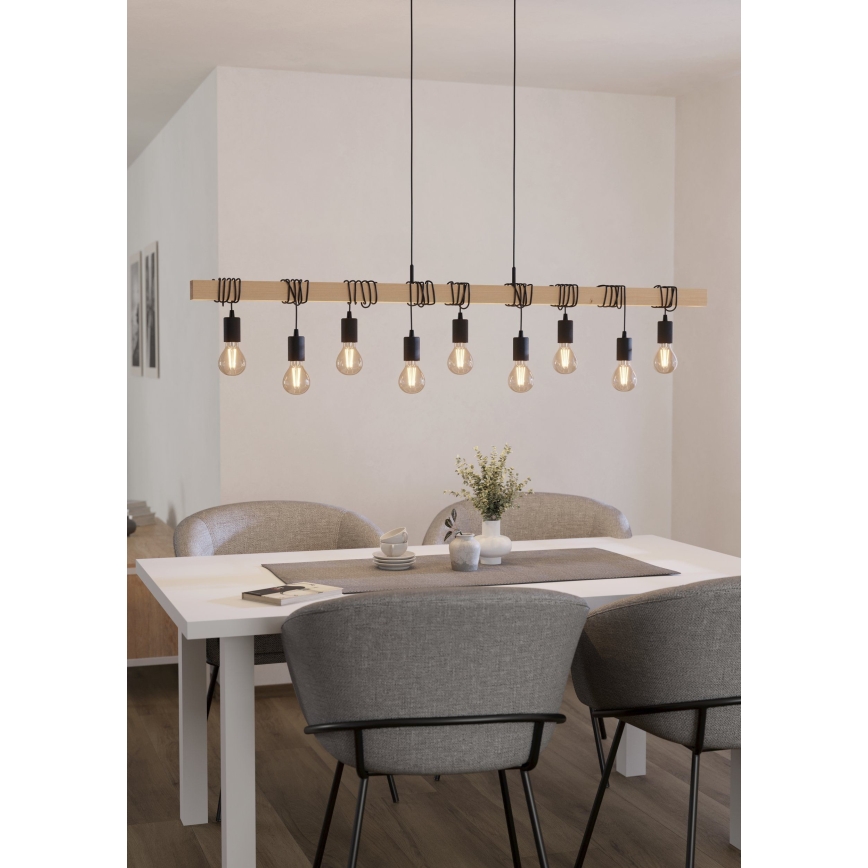 Eglo - Hanglamp aan een koord TOWNSHEND 9xE27/60W/230V