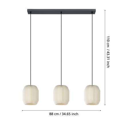 Eglo - Hanglamp aan een koord 3xE27/40W/230V