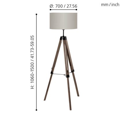 Eglo - Staande Lamp 1xE27/60W/230V