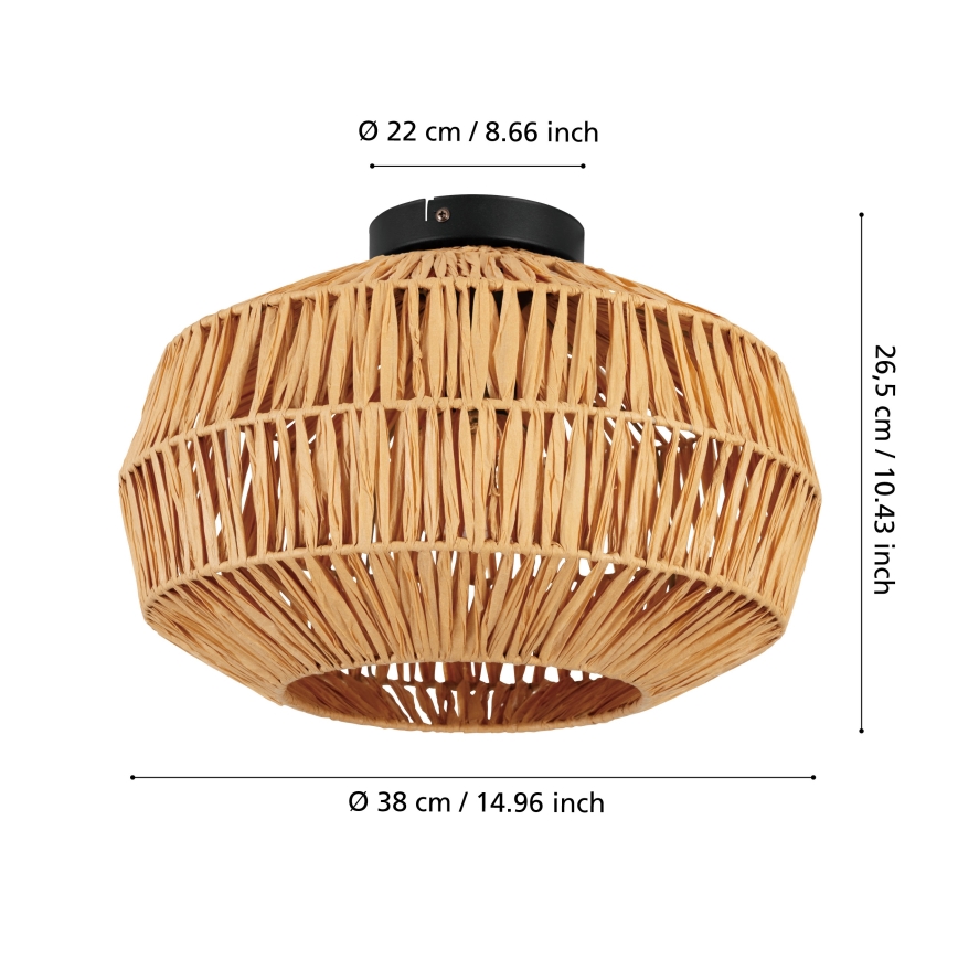 Eglo - Plafondlamp 1xE27/40W/230V Ø 38 cm bruin