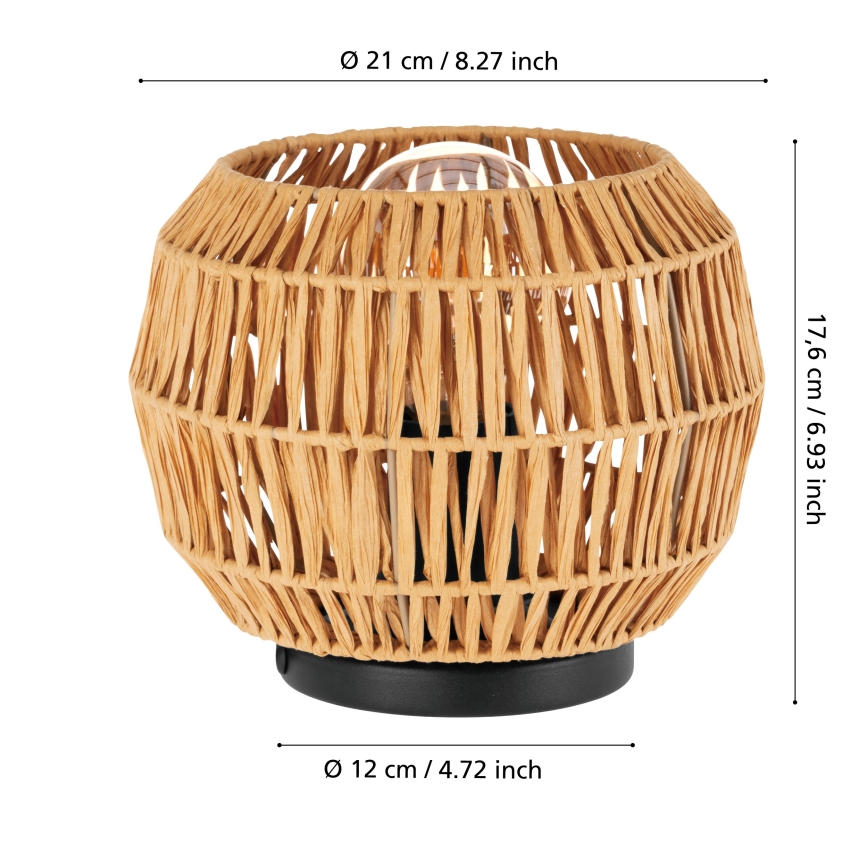 Eglo - Tafellamp 1xE27/40W/230V bruin