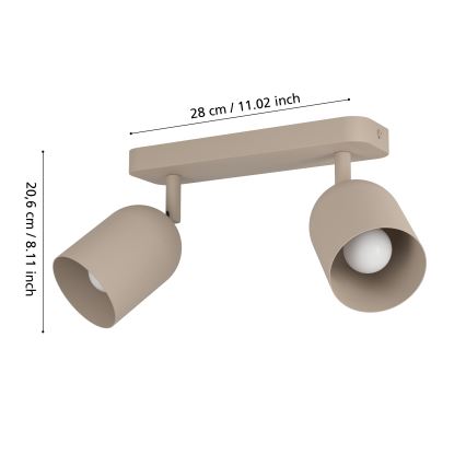 Eglo - Plafondspot 2xE14/40W/230V beige