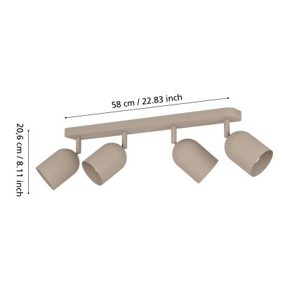 Eglo - Plafondspot 4xE14/40W/230V beige