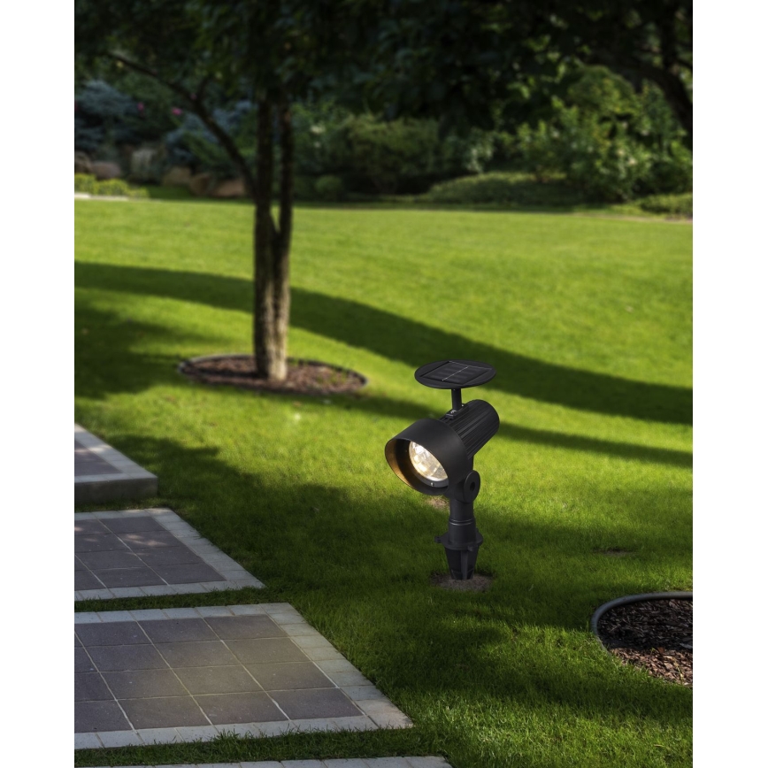 Eglo - SET van 3 LED-zonnelampen met sensor, 200 mAh, IP44, zwart