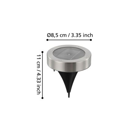 Eglo 48777 - LED solarlamp met sensor LED/0,07W/1,2V 200 mAh mat chroom
