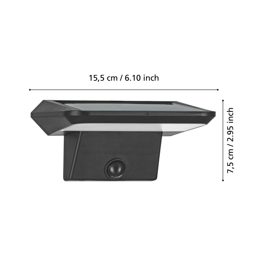 Eglo - LED zonne-wandlamp met sensor LED/20W/3,7V 2000 mAh IP44