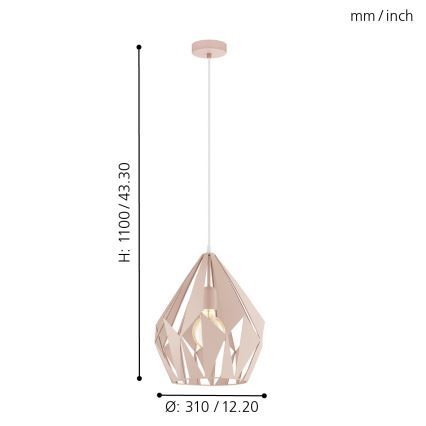 Eglo - Hanglamp aan koord 1xE27/60W/230V