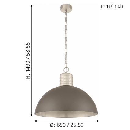 Eglo 49107 - Hanglamp aan ketting COLDRIDGE 1x E27 / 60W / 230V