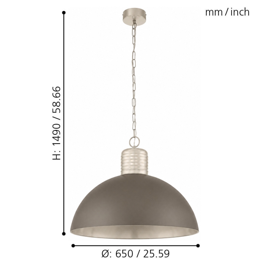 Eglo 49107 - Hanglamp aan ketting COLDRIDGE 1x E27 / 60W / 230V