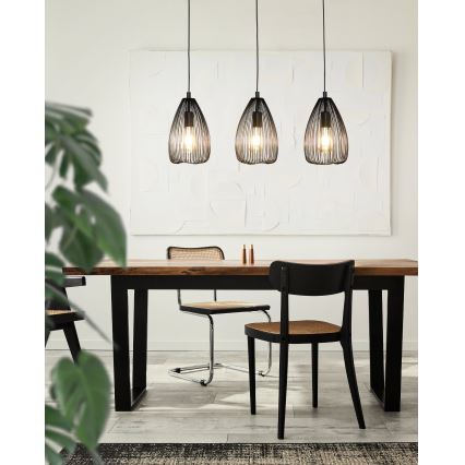 Eglo 49142 - Hanglamp aan koord CLEVEDON 3xE27/60W/230V