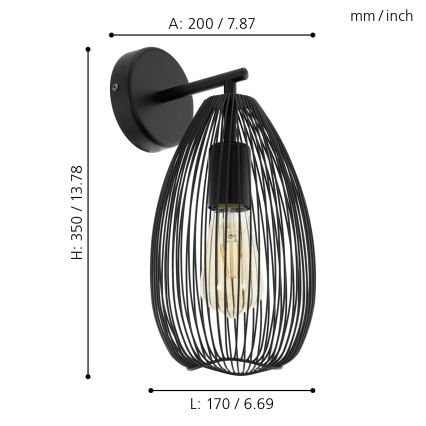 Eglo - Wandlamp 1xE27/60W/230V