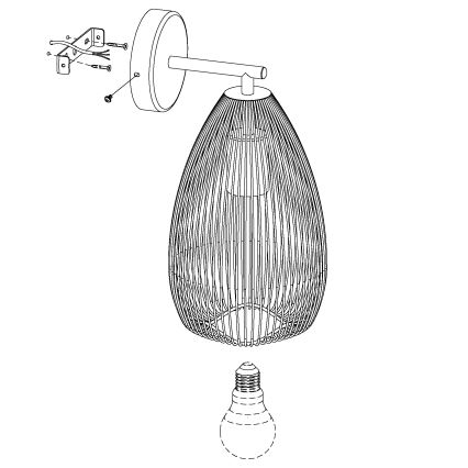 Eglo - Wandlamp 1xE27/60W/230V