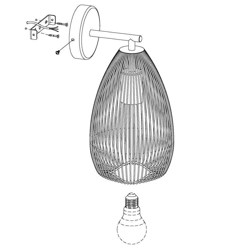 Eglo - Wandlamp 1xE27/60W/230V