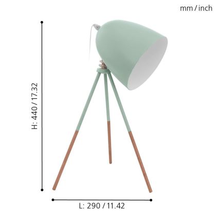 Eglo - Tafellamp 1xE27/60W/230V