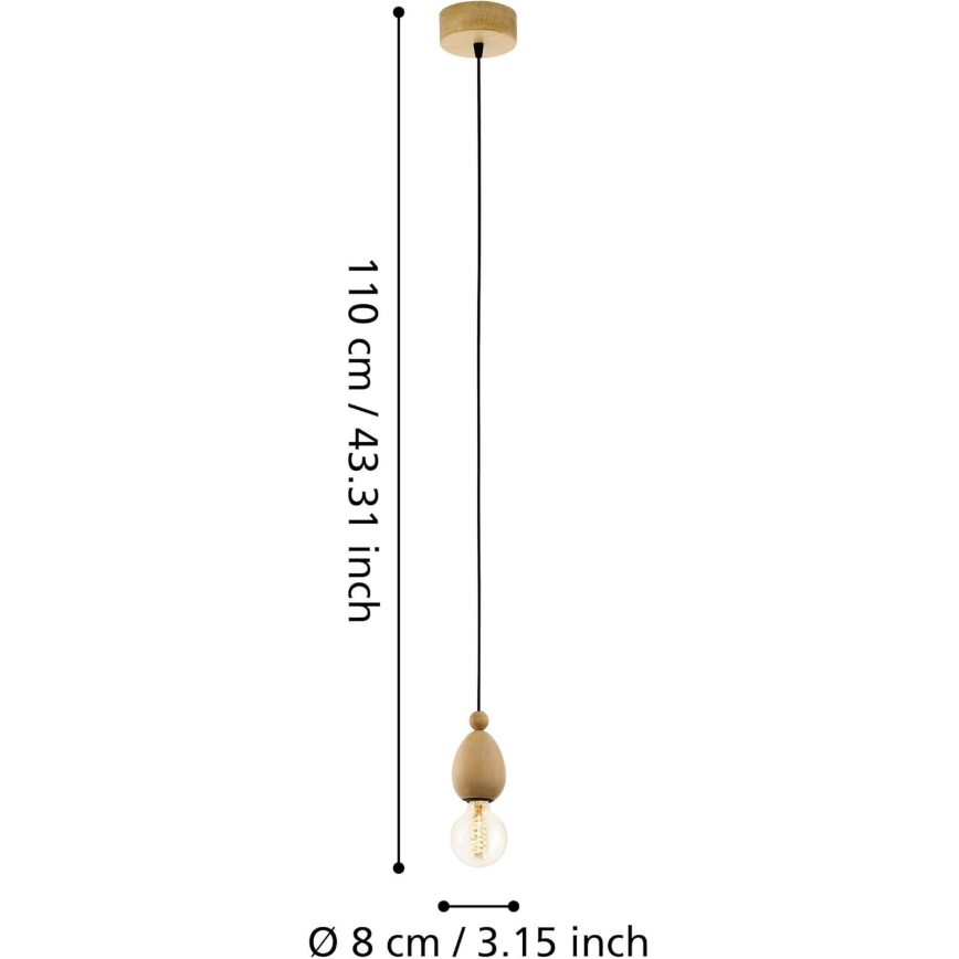 Eglo 49376 - Hanglamp AVOLTRI 1xE27/60W/230V