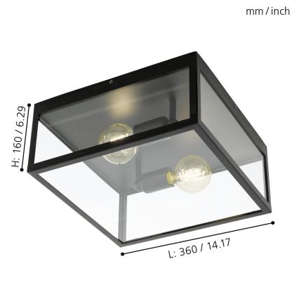 Eglo - Plafondlamp 2xE27/60W/230V