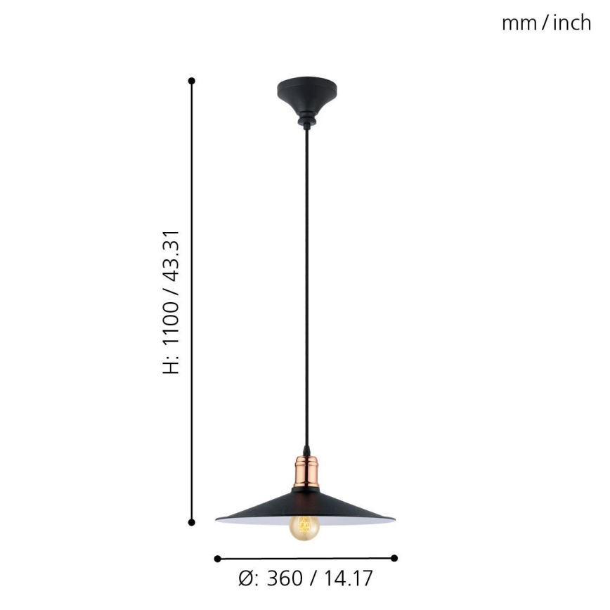 Eglo - Hanglamp aan kabel 1xE27/60W/230V