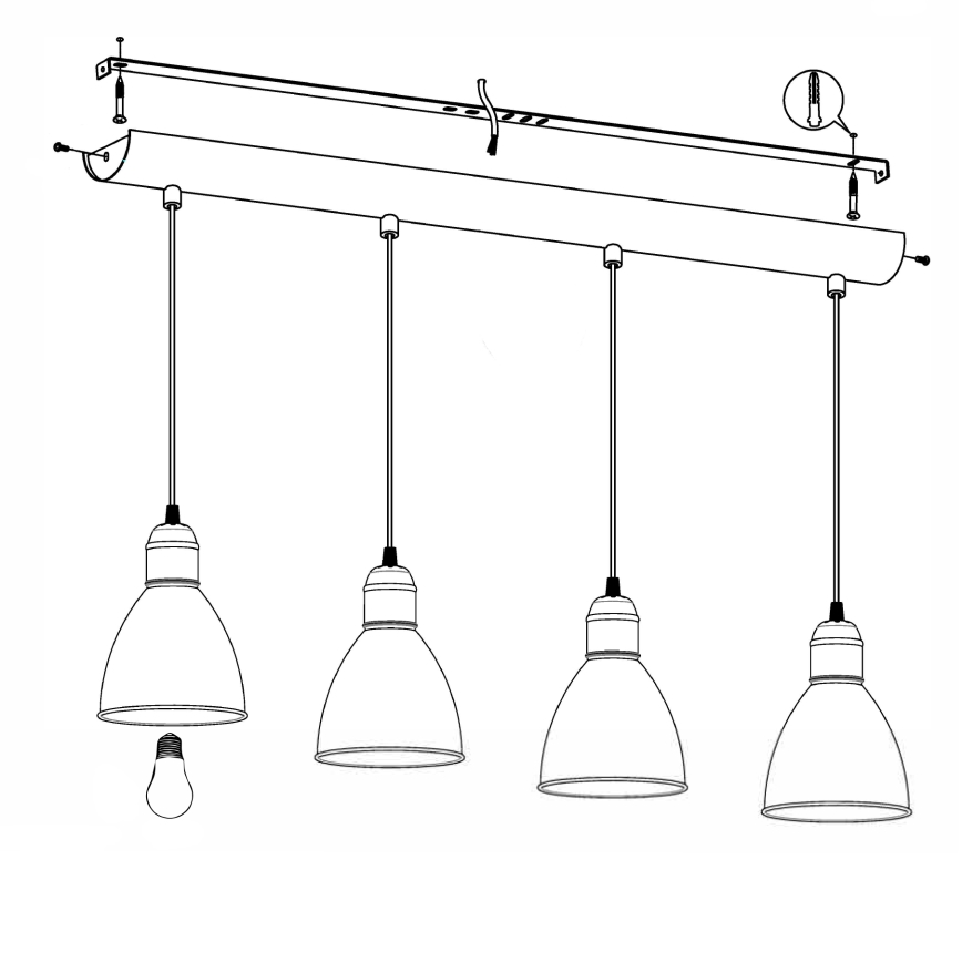 Eglo - Hanglamp 4xE27/60W/230V