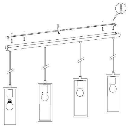 Eglo - Hanglamp aan koord 4xE27/60W/230V