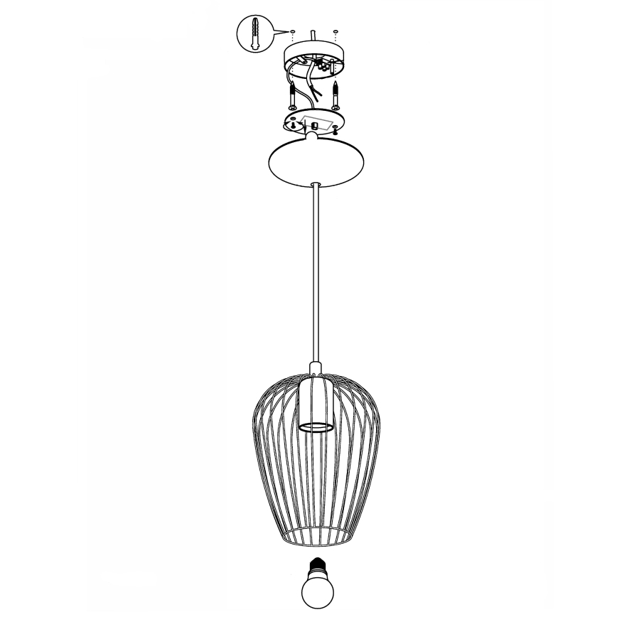 Eglo - Hanglamp 1xE27/60W/230V