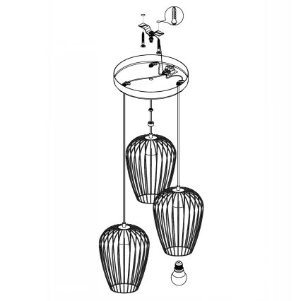Eglo - Hanglamp 3xE27/60W/230V