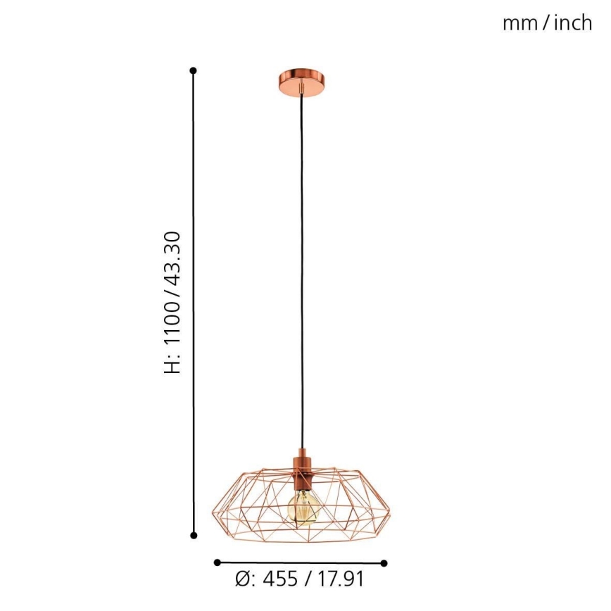 Eglo - Hanglamp 1xE27/60W/230V