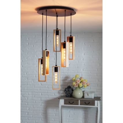 Eglo - Hanglamp aan een koord 6xE27/60W/230V