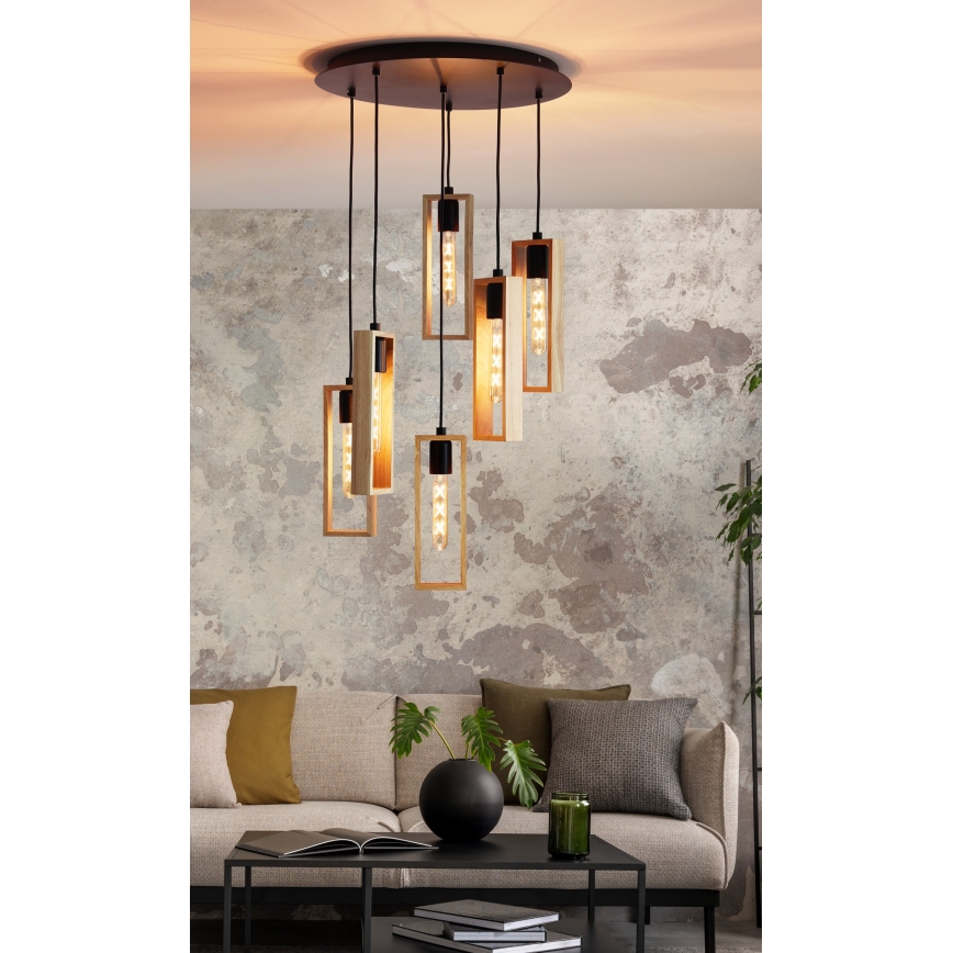 Eglo - Hanglamp aan een koord 6xE27/60W/230V