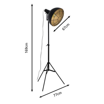 Eglo 49674 - Vloerlamp CANNINGTON 1xE27/60W/230V