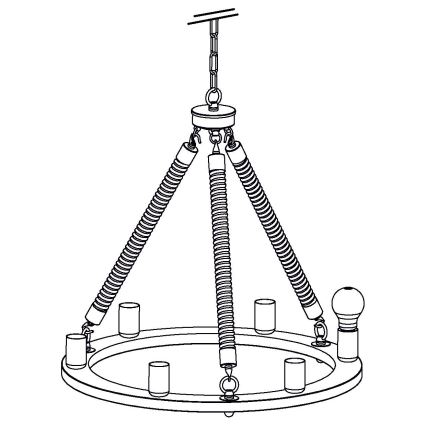 Eglo 49694 - Hanglamp aan ketting FINDLAY 6xE27/60W