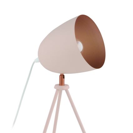 Eglo 49727 - Tafellamp CHESTER 1xE27/60W/230V wit/koperkleurig