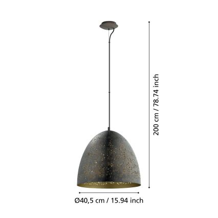 Eglo 49815 - Hanglamp SAFI 1xE27/60W