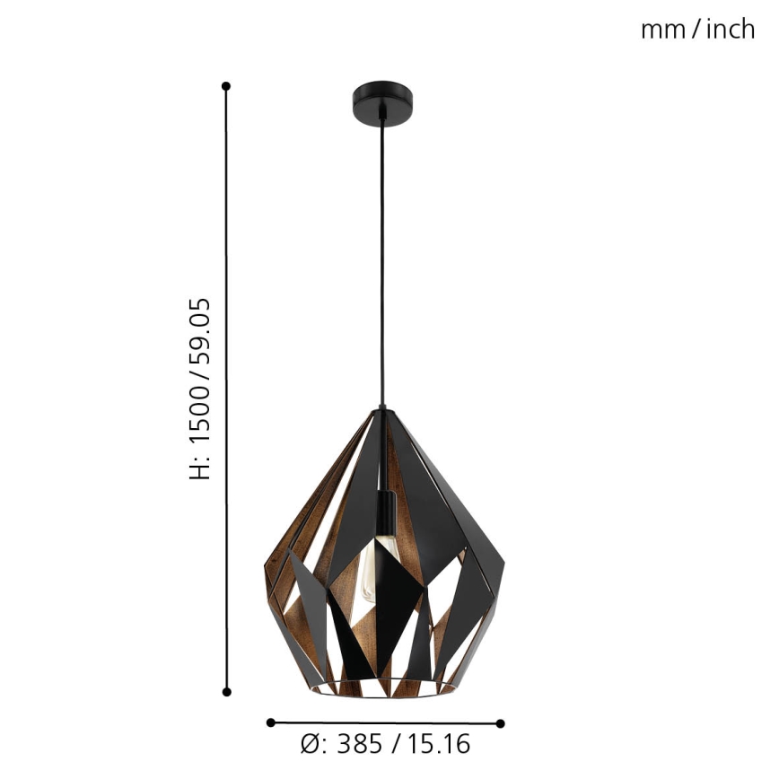 Eglo - Hanglamp 1xE27/60W/230V