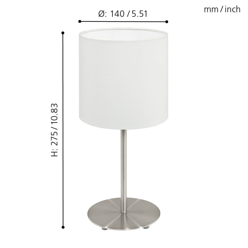 Eglo 54744 - Tafellamp ANADIA 1xE14/40W/230V wit/mat chroom