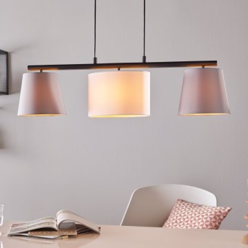 Eglo 55207 - Hanglamp aan een koord ALMEIDA 3xE14/25W/230V grijs