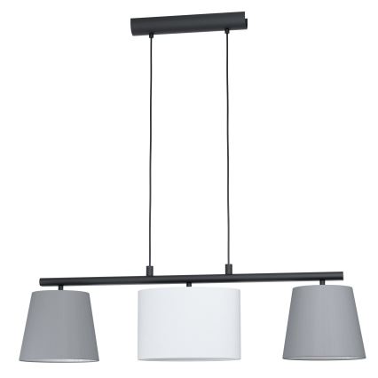 Eglo 55207 - Hanglamp aan een koord ALMEIDA 3xE14/25W/230V grijs