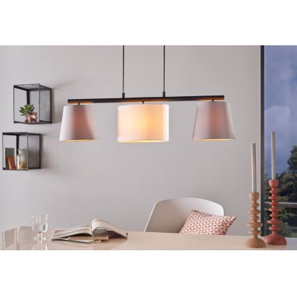 Eglo 55207 - Hanglamp aan een koord ALMEIDA 3xE14/25W/230V grijs
