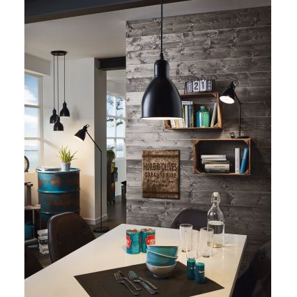 Eglo 55243 - Hanglamp PRIDDY met kabel 1xE27/60W/230V zwart